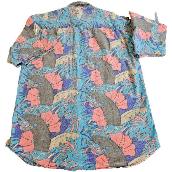 Revenge Shirtmakers Shirt Mens L 100% Cotton Allover Floral Tropical Print VTG - Picture 9 of 11